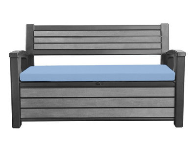 Crescent Garden Iceni & Eden Bench Seat Pad Water Resistant Garden Keter Bench Cushion Pad 128X50X5Cm Sky Blue Removable Cover - image 1
