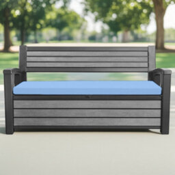 Crescent Garden Iceni & Eden Bench Seat Pad Water Resistant Garden Keter Bench Cushion Pad 128X50X5Cm Sky Blue Removable Cover - thumbnail 2