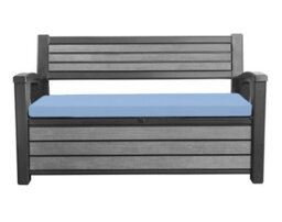 Crescent Garden Iceni & Eden Bench Seat Pad Water Resistant Garden Keter Bench Cushion Pad 128X50X5Cm Sky Blue Removable Cover - thumbnail 1