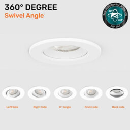 Paul Russells Led Downlight White Non-Dimmable Tilt Recessed Ceiling Spotlight 4.8W 400 Lumens Ip44 Warm White 3000K Pack Of 10 - thumbnail 7