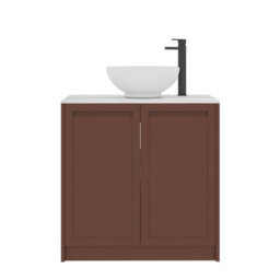 Royal Bathrooms Royal Bathroom Elmore 800mm Terracotta Clay Freestanding Countertop Bathroom Vanity Unit 2 Door With Breeze Basin - thumbnail 7