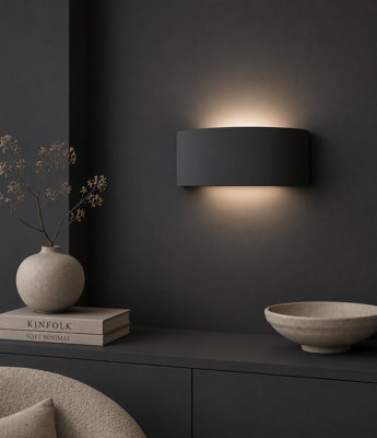 Valuelights Vincent Navy Blue Curved Ceramic Up/down Flush Wall Sconce Light - image 1