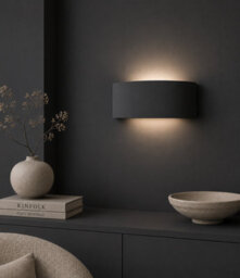 Valuelights Vincent Navy Blue Curved Ceramic Up/down Flush Wall Sconce Light - thumbnail 1