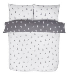 Smart Living Christmas Stag & Trees Reversible Flannelette Cotton Duvet Pillowcase Pair - thumbnail 4