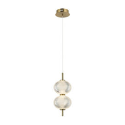 Luminosa Lighting Luminosa Lazie Slim Pendant Ceiling Light Brass 3000K Warm White 2Xled - thumbnail 1