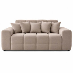 Furnishings For Less UK Jenson Beige Plush Velvet 3 + 2 Seater Sofa Set With Deep Seats - thumbnail 5