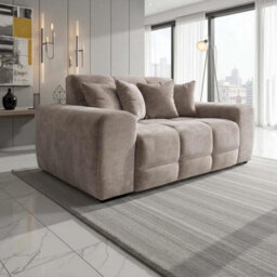 Furnishings For Less UK Jenson Beige Plush Velvet 3 + 2 Seater Sofa Set With Deep Seats - thumbnail 6