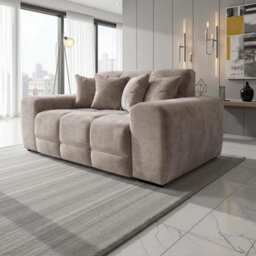 Furnishings For Less UK Jenson Beige Plush Velvet 3 + 2 Seater Sofa Set With Deep Seats - thumbnail 7
