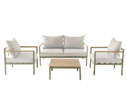 GoodHome Akoa Deep Lichen Green Metal 4 Seater Coffee Set - thumbnail 2