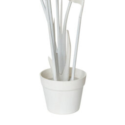 Wyld And Coco 123Cm Artificial Banana Tree White With Adjustable Leaves, Matt Finish, Cement Base - thumbnail 5