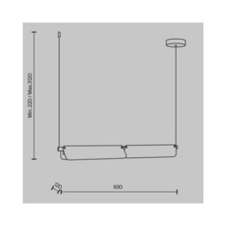 Luminosa Lighting Luminosa Flat Modern Bar Pendant Ceiling Light Black 3000K 2480Lm Amber Shade - thumbnail 2