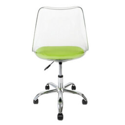 Fusion Living Soho Clear Plastic Dining Chair With Swivel Base Green - thumbnail 4