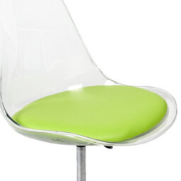 Fusion Living Soho Clear Plastic Dining Chair With Swivel Base Green - thumbnail 5