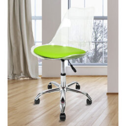 Fusion Living Soho Clear Plastic Dining Chair With Swivel Base Green - thumbnail 6