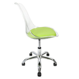 Fusion Living Soho Clear Plastic Dining Chair With Swivel Base Green - thumbnail 3