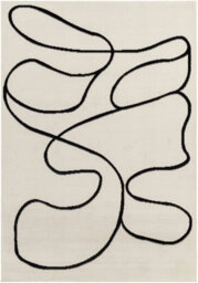 Livabliss Pisa-Modern Off-White Black Living Dining Bedroom Rug 150 X 213 Cm Easy Care, Non Shedding - thumbnail 1