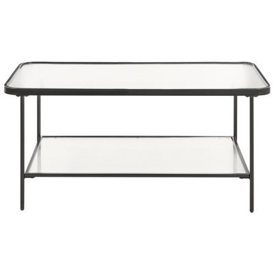Wyld and Coco Novacasa Retro Black Fluted Glass Coffee Table 100 X 51 Cm, Powder-Coated Iron Frame - image 1
