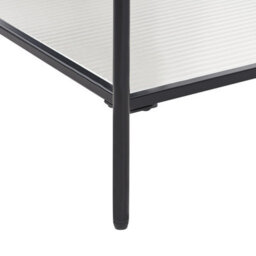 Wyld and Coco Novacasa Retro Black Fluted Glass Coffee Table 100 X 51 Cm, Powder-Coated Iron Frame - thumbnail 6