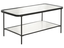 Wyld and Coco Novacasa Retro Black Fluted Glass Coffee Table 100 X 51 Cm, Powder-Coated Iron Frame - thumbnail 3