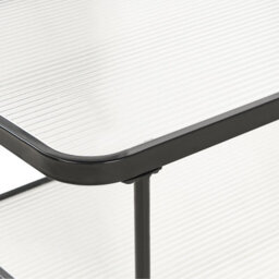 Wyld and Coco Novacasa Retro Black Fluted Glass Coffee Table 100 X 51 Cm, Powder-Coated Iron Frame - thumbnail 5