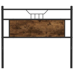 Berkfield Headboard Smoked Oak 100 Cm Engineered Wood And Steel - thumbnail 4