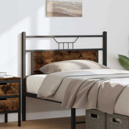 Berkfield Headboard Smoked Oak 100 Cm Engineered Wood And Steel - thumbnail 3
