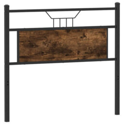 Berkfield Headboard Smoked Oak 100 Cm Engineered Wood And Steel - thumbnail 2