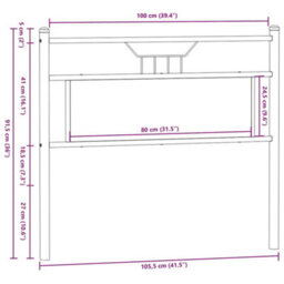 Berkfield Headboard Smoked Oak 100 Cm Engineered Wood And Steel - thumbnail 8