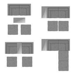 Charles Bentley 2/3 Seater Multi-Use Rattan Lounge Set Love Seat Footstool Grey - thumbnail 7