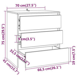 Vidaxl Sideboard Concrete Grey 70X41X75 Cm Engineered Wood - thumbnail 9