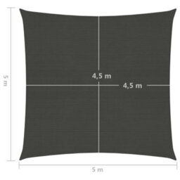Berkfield Sunshade Sail 160 G/m2 Anthracite 5X5 M Hdpe - thumbnail 6