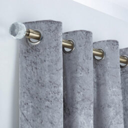 A.unique Home Gem Crystal Ball Metal Extendable Curtain Pole With Rings And Fittings (25/28mm) - Antique Brass, 120Cm-220Cm Approx - thumbnail 3