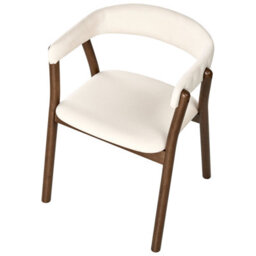 Beliani Set Of 2 Dining Chairs Mylo Fabric Off-White/ Dark Brown - thumbnail 7