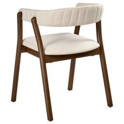 Beliani Set Of 2 Dining Chairs Mylo Fabric Off-White/ Dark Brown - thumbnail 6