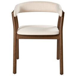 Beliani Set Of 2 Dining Chairs Mylo Fabric Off-White/ Dark Brown - thumbnail 5