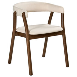 Beliani Set Of 2 Dining Chairs Mylo Fabric Off-White/ Dark Brown - thumbnail 4
