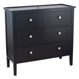 Pacific Lifestyle Satin Black Wood 4 Drawer Unit - thumbnail 3