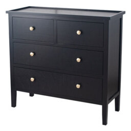 Pacific Lifestyle Satin Black Wood 4 Drawer Unit - thumbnail 4