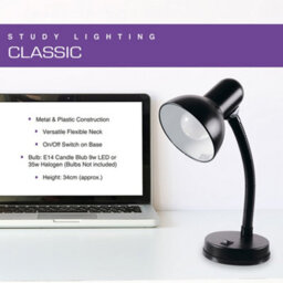 Homelife 35W 'classic' Flexi Desk Lamp - Onyx Black - thumbnail 2