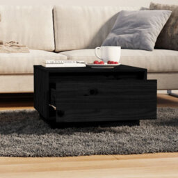 Berkfield Durable Coffee Table Black 55X56X32 Cm Solid Wood Pine - thumbnail 7