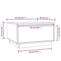 Berkfield Durable Coffee Table Black 55X56X32 Cm Solid Wood Pine - thumbnail 9
