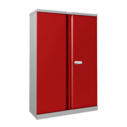 Phoenix Safe Company Phoenix Scl Series Scl1491Gre 2 Door 3 Shelf Steel Storage Cupboard Grey Body & Red Doors With Electronic Lock