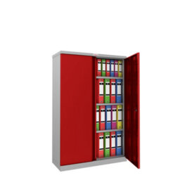 Phoenix Safe Company Phoenix Scl Series Scl1491Gre 2 Door 3 Shelf Steel Storage Cupboard Grey Body & Red Doors With Electronic Lock - thumbnail 2