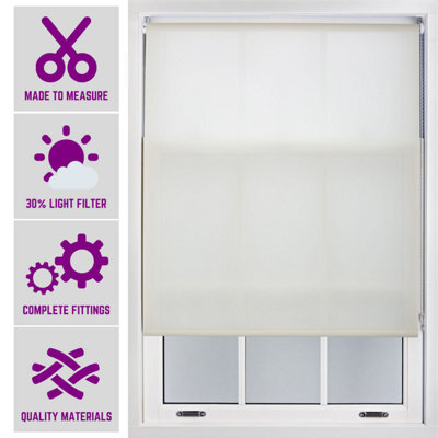Furnished Made To Measure Day Light Roller Blinds - Cream Roller Blind For Windows And Doors (W)180Cm (L)165Cm - image 1