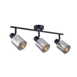 Luminosa Santia Twin Ceiling Spotlight Black 3xE14