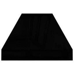 Vidaxl Floating Wall Shelves 4 Pcs High Gloss Black 90X23.5X3.8 Cm Mdf - thumbnail 6