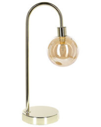 Beliani Table Lamp Gold Steel With Half-Transparent Glass Shade, Modern Glam, W13 X D13 X H41Cm - thumbnail 2