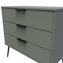 Osaka 3 Drawer Chest Of Drawers In Reed Green (Ready Assembled) - thumbnail 4