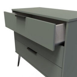 Osaka 3 Drawer Chest Of Drawers In Reed Green (Ready Assembled) - thumbnail 5