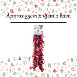 Candy Cane Tinsel Christmas Decoration X 1 55Cm X 19Cm X 12Cm Red - thumbnail 2